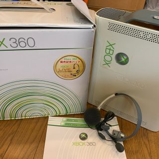 エックスボックス360(Xbox360)のXbox360本体（250GB HDD）コントローラー、ヘッドセット、ソフト1枚(家庭用ゲーム機本体)