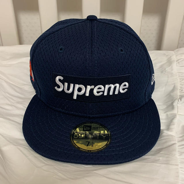 18SS Supreme NEW ERA ボックスロゴ キャップ ネイビーキャップ