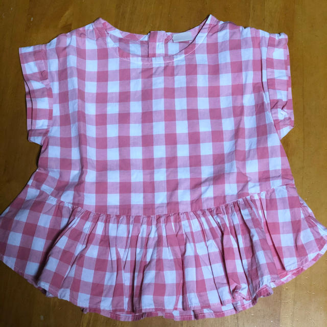 petit main(プティマイン)のギンガムチェック　バックリボンブラウス キッズ/ベビー/マタニティのキッズ服女の子用(90cm~)(ブラウス)の商品写真