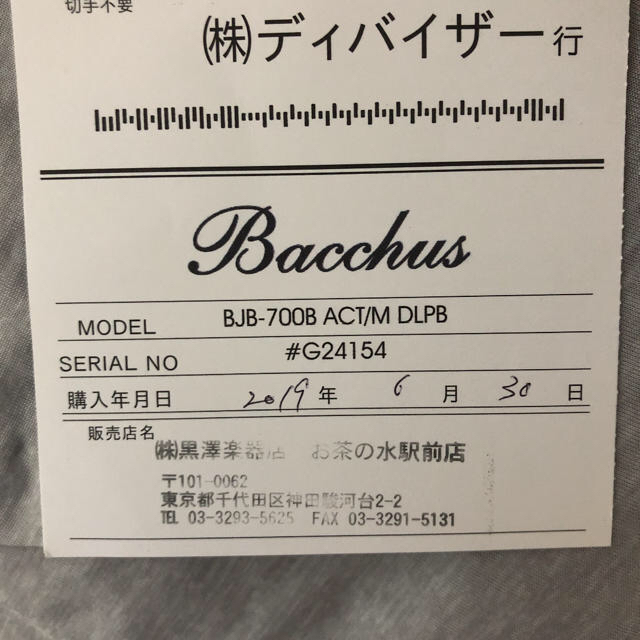 Bacchus ジャズベース　ほぼ未使用品 3