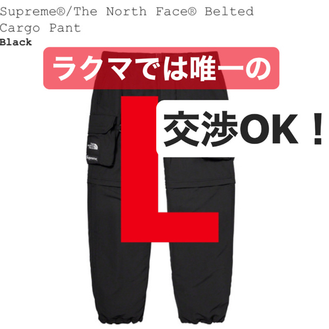 Supreme(シュプリーム)のSupreme®/The North Face® カーゴパンツ　黒　L メンズのパンツ(ワークパンツ/カーゴパンツ)の商品写真