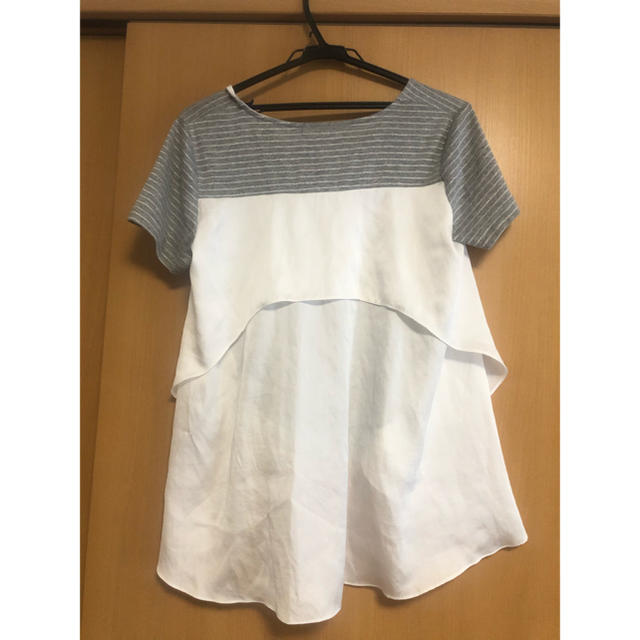 UNUSED(アンユーズド)のバックフリルＴシャツ　ボーダーＴシャツ レディースのトップス(Tシャツ(半袖/袖なし))の商品写真
