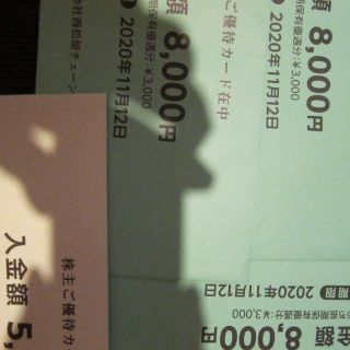 ニシマツヤ(西松屋)の西松屋　株主優待29000円分　8000円×3枚と5000円×1枚　期11/12(ショッピング)