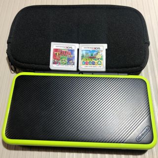 ニンテンドー3DS(ニンテンドー3DS)の🌟New2DSLL本体ライム＋とびだせどうぶつのもり、ゼルダの伝説🌟(携帯用ゲーム機本体)