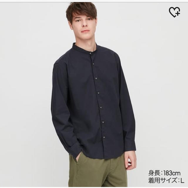 UNIQLO(ユニクロ)のユニクロ　メンズXS スタンドカラーシャツ長袖 メンズのトップス(シャツ)の商品写真