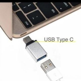 ゴールドUSB→typeC変換アダプター　色:ゴールド(その他)