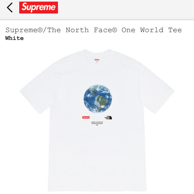 Supreme TheNorthFace One World Tee SサイズWhiteSIZE