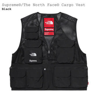 シュプリーム(Supreme)の【M】supreme north face cargo vest ベスト　黒(ベスト)