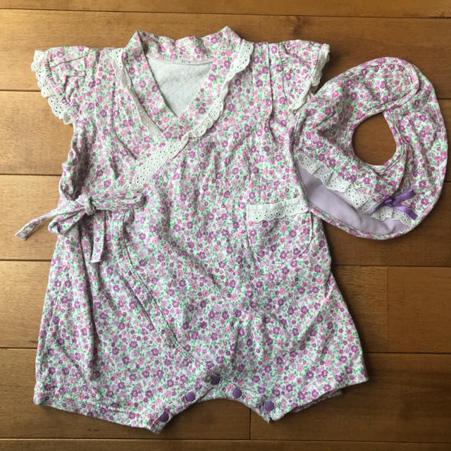 Nishiki Baby(ニシキベビー)の赤ちゃん　浴衣　甚平 ロンパース 女の子　60 70 キッズ/ベビー/マタニティのベビー服(~85cm)(甚平/浴衣)の商品写真