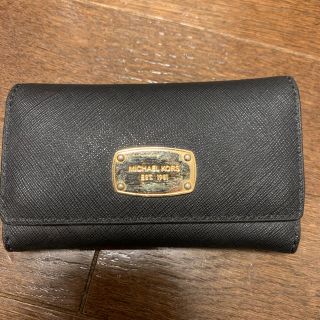 マイケルコース(Michael Kors)のマイケルコース　コインポケット付きキーケース　35H6STVP1L ブラック(キーケース)