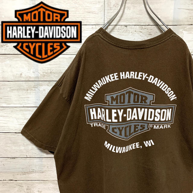 Harley Davidson(ハーレーダビッドソン)の希少 古着 ハーレーダビッドソン 半袖 Tシャツ 両面プリント レアカラー メンズのトップス(Tシャツ/カットソー(半袖/袖なし))の商品写真