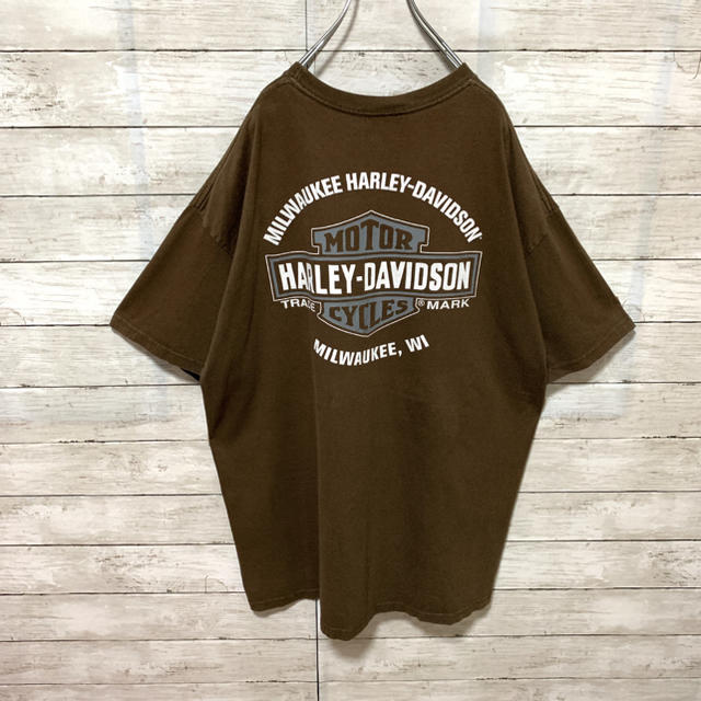 Harley Davidson(ハーレーダビッドソン)の希少 古着 ハーレーダビッドソン 半袖 Tシャツ 両面プリント レアカラー メンズのトップス(Tシャツ/カットソー(半袖/袖なし))の商品写真