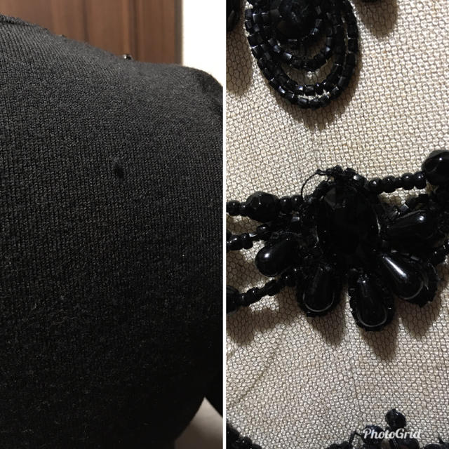 VALENTINO ♡ チュール地にビーズ刺繍の半袖ニットニット/セーター