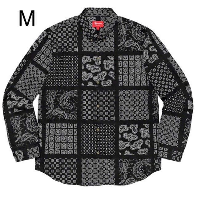 M supreme Paisley Grid Shirt black ブラック