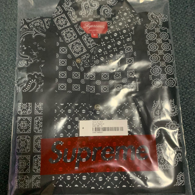 Supreme - M supreme Paisley Grid Shirt black ブラックの通販 by y 