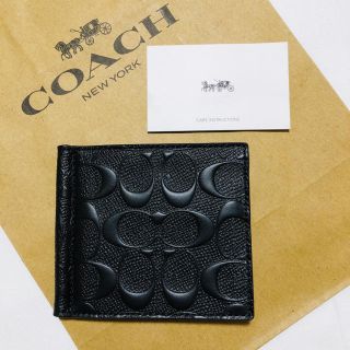 コーチ(COACH)の【とも様専用】COACH マネークリップ コーチ シグネチャー ブラック(マネークリップ)