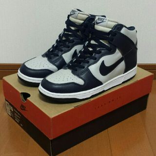 1999 NIKE DUNK HIGH LE (淡灰×濃紺)US10【QS2】