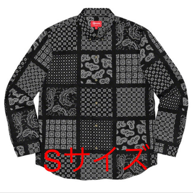 Supreme Paisley Grid Shirt Sサイズ ブラック