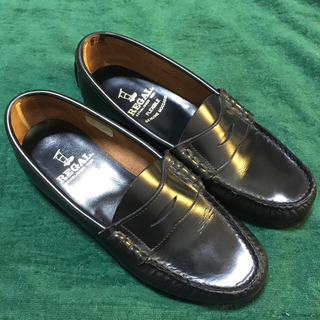 リーガル(REGAL)のリーガル　コインローファー　黒　24.5cm(ローファー/革靴)