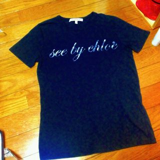 クロエ(Chloe)のsee by chloe 黒Tシャツ(Tシャツ(半袖/袖なし))