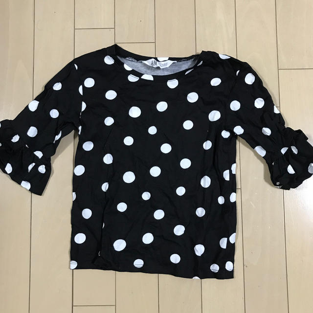 H&M(エイチアンドエム)の子供服　H&M 七分丈シャツ キッズ/ベビー/マタニティのキッズ服女の子用(90cm~)(Tシャツ/カットソー)の商品写真