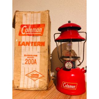 コールマン(Coleman)の【美品・箱付】コールマン ランタン 200A 1961年1月製造 黄デカール(ライト/ランタン)