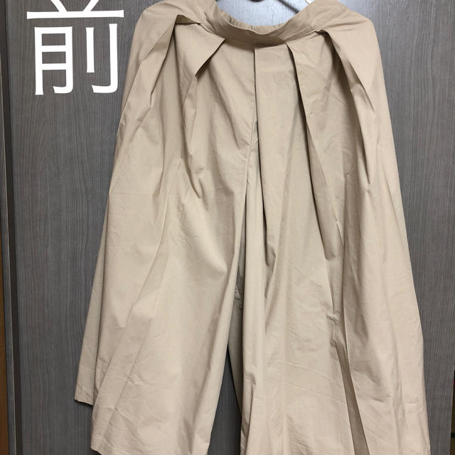 MUJI (無印良品)(ムジルシリョウヒン)の【新品同様】無印MUJI★ストレッチ高密度織りはかまパンツ★Ｓ★ライトベージュ レディースのパンツ(その他)の商品写真