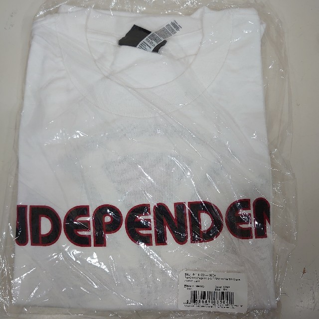 INDEPENDENT(インディペンデント)のINDEPENDENT インディペンデント/半袖Tシャツ/BAR CROSS/白 メンズのトップス(Tシャツ/カットソー(半袖/袖なし))の商品写真