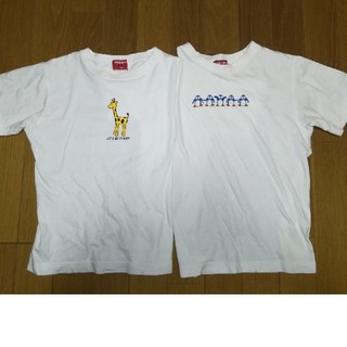 ユニクロ(UNIQLO)のユニクロ130サイズ　白Tシャツ　2枚組(Tシャツ/カットソー)
