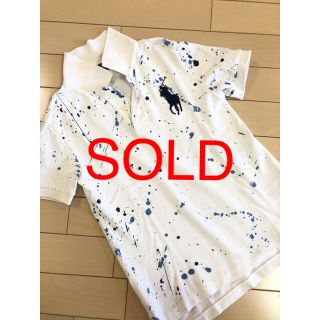 ラルフローレン(Ralph Lauren)の美品☆ラルフローレン　ポロシャツ   ビッグポニー　ペイント風　白　130㎝(Tシャツ/カットソー)