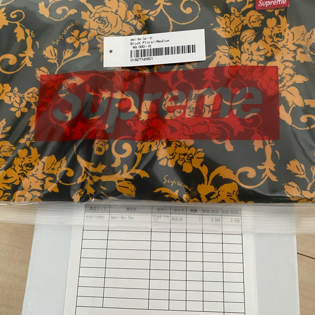 supreme small box logo tee black floral