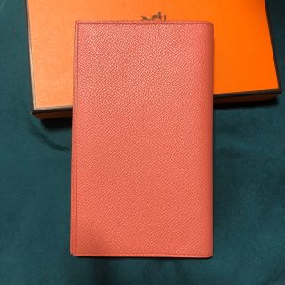 エルメス 手帳カバー サーモンピンク フラミンゴ ヴィジョン
