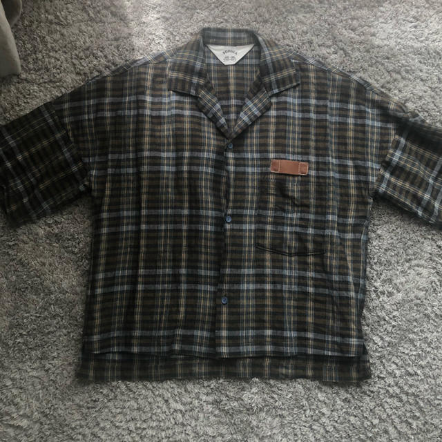 SUNSEA 19ss SPEC LINEN CHECK SHIRT size1