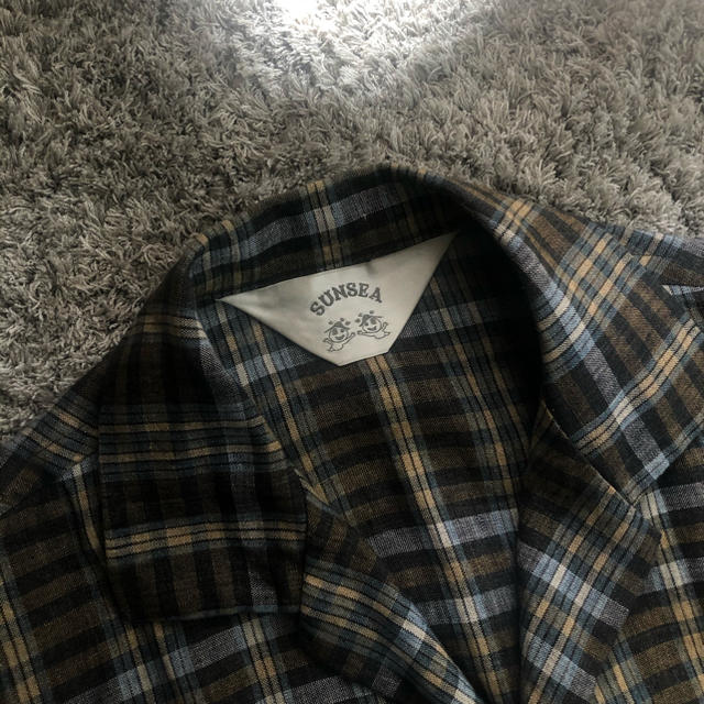 SUNSEA 19ss SPEC LINEN CHECK SHIRT size1