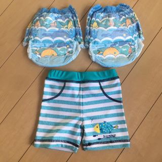 イオン(AEON)の水着　男の子　90  セパレート　海パン　グーン　スイムパンツ　使い捨て Ｌ　(水着)