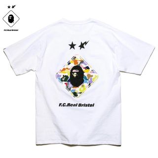 エフシーアールビー(F.C.R.B.)のサイズ L BAPE×F.C.R.B EMBLEM TEE WHITE(Tシャツ/カットソー(半袖/袖なし))