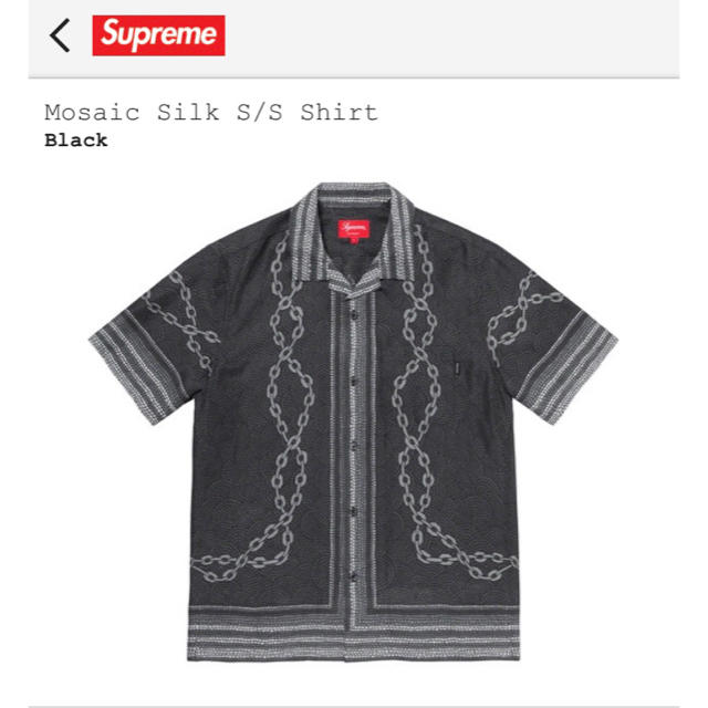 新品20ss Supreme Mosaic Silk S/S Shirt 黒 M