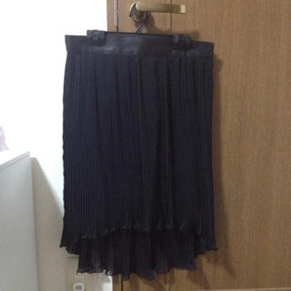 シースルー 黒 アシメスカート(ひざ丈スカート)