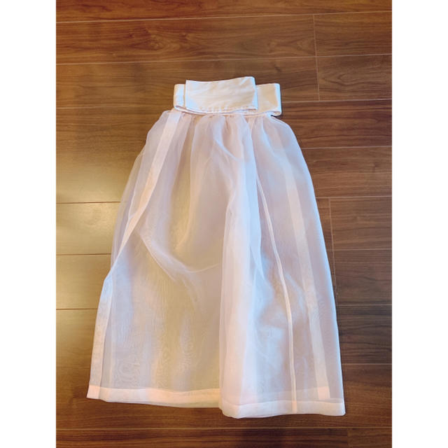 madder madder organza apron skirt ピンク