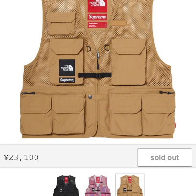 Supreme TNF Cargo Vest Black Small 新品