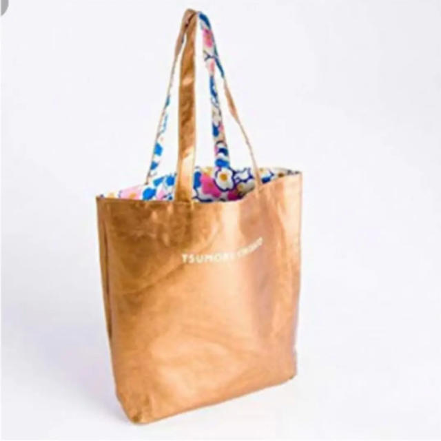 TSUMORI CHISATO(ツモリチサト)の未使用 非売品ツモリチサト ゴールド 花柄 リバーシブルトートバッグ レディースのバッグ(トートバッグ)の商品写真