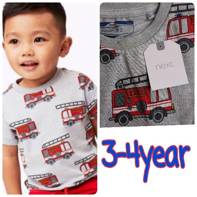 NEXT(ネクスト)の新品NEXT☆消防車Tシャツ キッズ/ベビー/マタニティのキッズ服男の子用(90cm~)(Tシャツ/カットソー)の商品写真