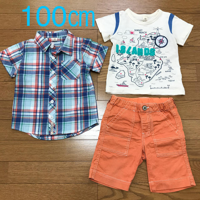 キムラタン(キムラタン)の100 男の子 夏服 まとめ売り Tシャツ 半ズボン シャツ  キッズ/ベビー/マタニティのキッズ服男の子用(90cm~)(Tシャツ/カットソー)の商品写真