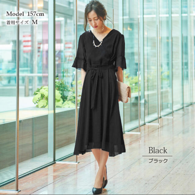ドレス フォーマル ブラック Ｌサイズ レディースのフォーマル/ドレス(ロングドレス)の商品写真