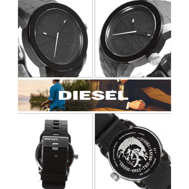 DIESEL(ディーゼル)のDIESEL  ディーゼル  BLACK腕時計  シンプル 黒  電池交換済み メンズの時計(腕時計(アナログ))の商品写真