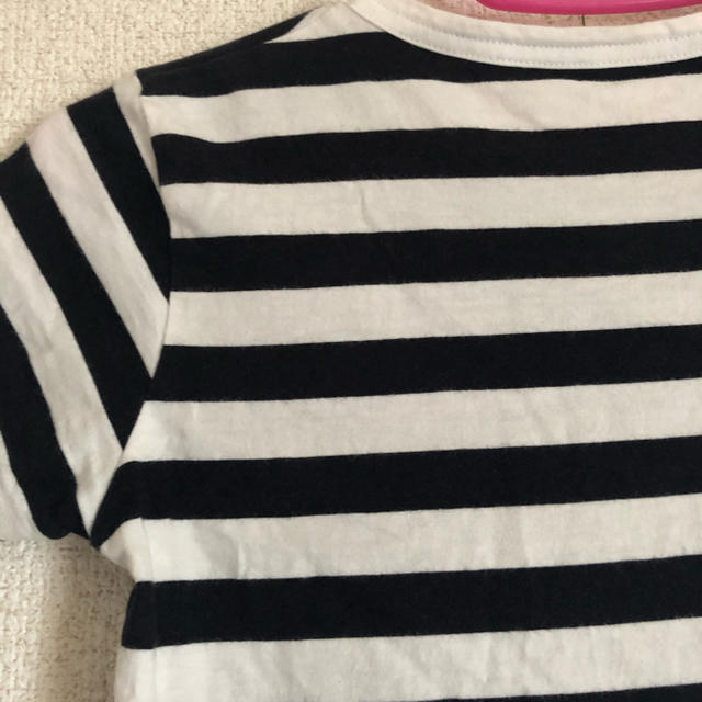 MUJI (無印良品)(ムジルシリョウヒン)の美品♡無印　ボーダー半袖　Tシャツ　120cm キッズ/ベビー/マタニティのキッズ服女の子用(90cm~)(Tシャツ/カットソー)の商品写真