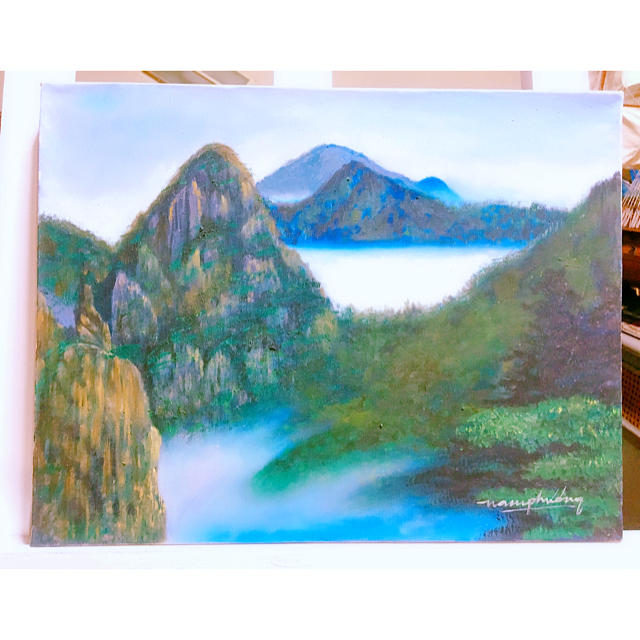 山　風景画　油絵　絵画　インテリア