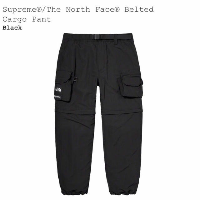 Sサイズ Supreme TNF Belted Cargo Pant Black