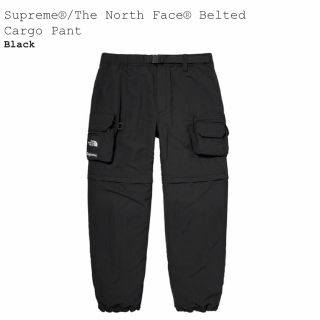 シュプリーム(Supreme)のSサイズ Supreme TNF Belted Cargo Pant Black(ワークパンツ/カーゴパンツ)