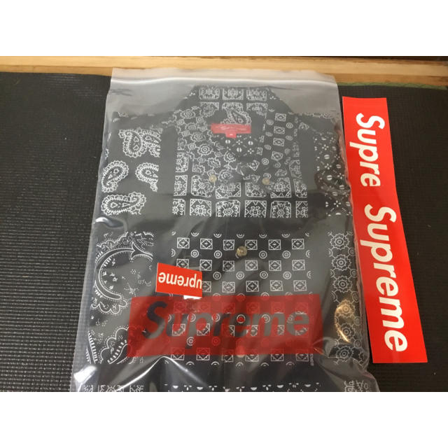 Supreme Paisley Grid Shirt  BLACK サイズM